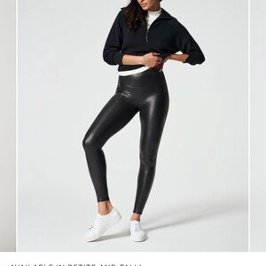 Faux leather leggings spanx, size medium